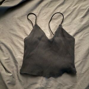 Black Ribbed Women's Top